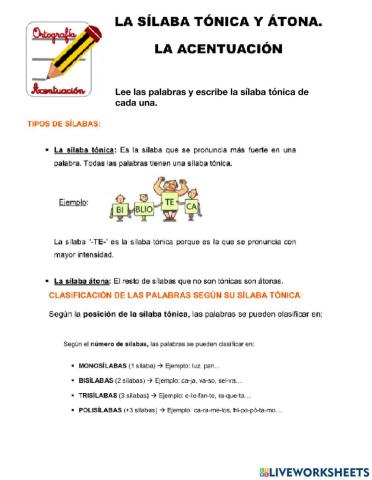 La silaba tonica y atona