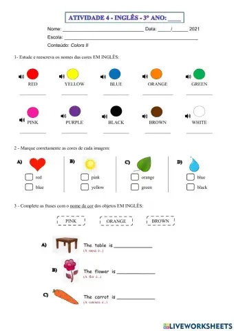 3° ano - INGLÊS - SEMANA 4