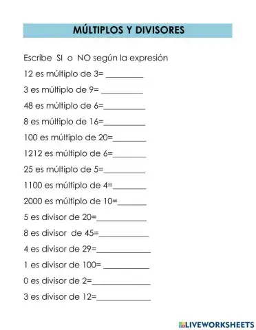 Multiplos y divisores