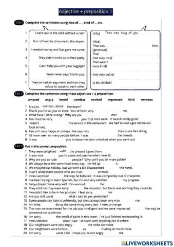 Adjective+preposition 1