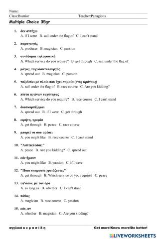 Bsenior Worksheet 35