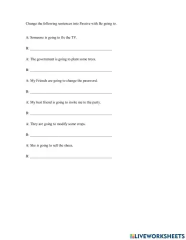 The Passive with Be going to