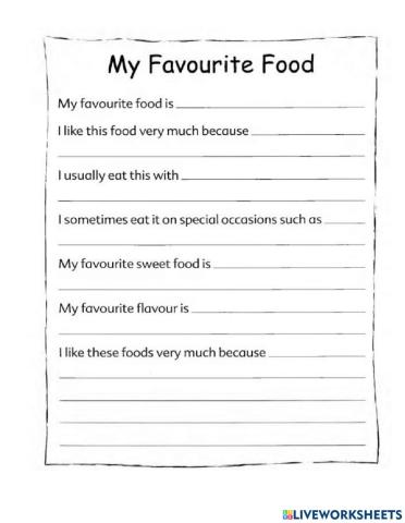 Writing : My favourite food