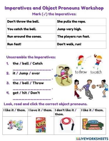Imperative Sentences and Object Pronouns