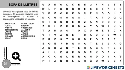 Sopa lletres musical