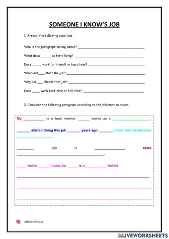 Someone I know's job writing