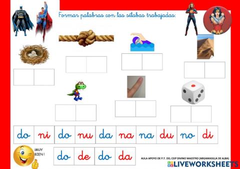 Lectoescritura letra D y N.