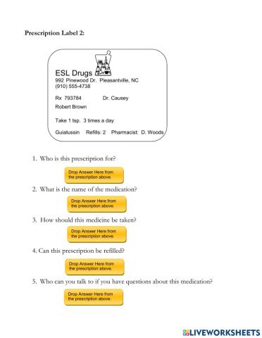 Reading a Basic Prescription Label