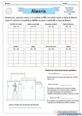 Restas con centena. día de andalucía: almería.