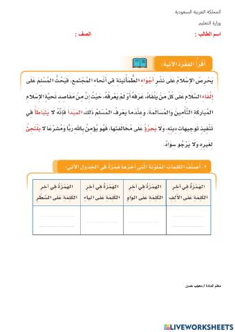 الهمزة المتطرفة