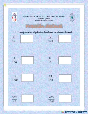 Fracciones decimales