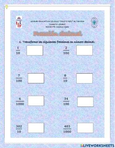 Fracciones decimales