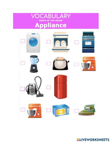 Appliance names