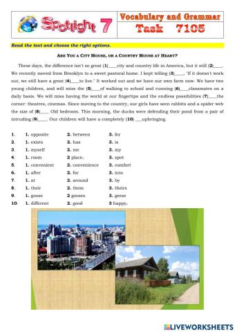 Spotlight 7 Task 7105