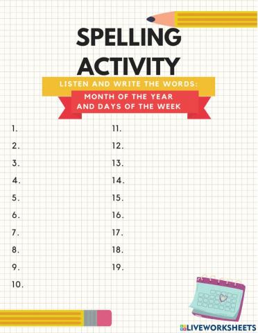 Spelling activity 3