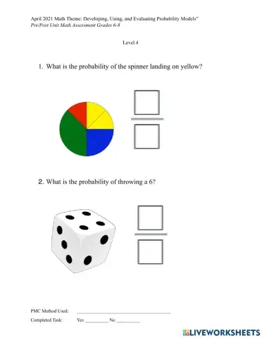 April Math assessment level 4