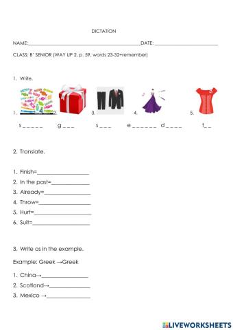 B' class, p. 59, words 23-32+ remember