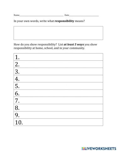 Responsibility List & Definition