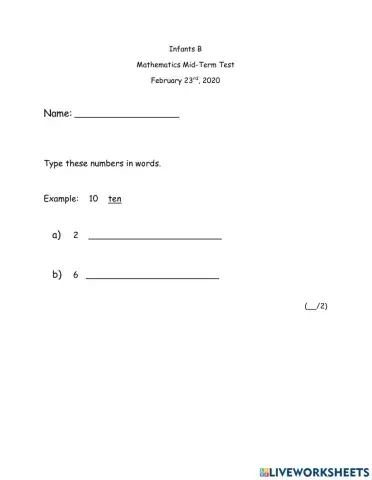 Mathematics Midterm Term 2- group 2