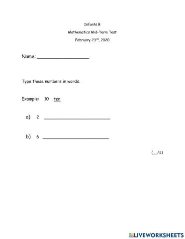 Mathematics Midterm Term 2- group 2