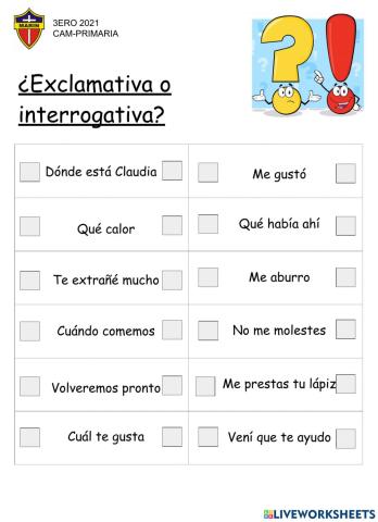 Oraciones exclamativas e interrogativas