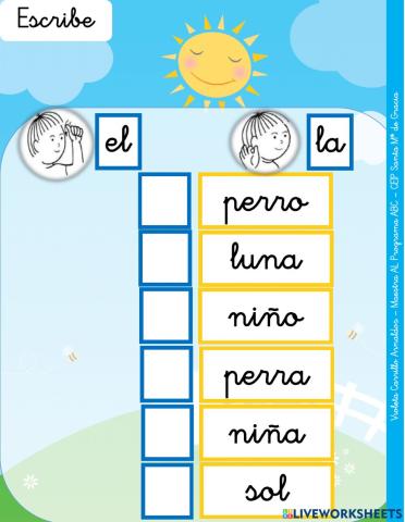 Género sustantivos 1