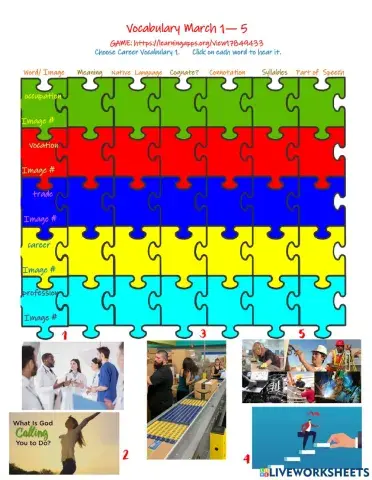 Vocabulary Log Career 1