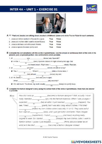 Simple and continuous tenses