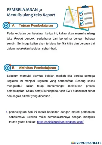 Modul Menyusun Ulang Teks Report Kelas 9 Bahasa Inggris