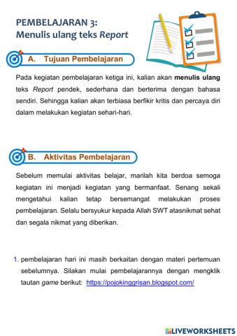 Modul Menyusun Ulang Teks Report Kelas 9 Bahasa Inggris