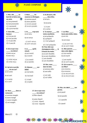 Test Passé Composé