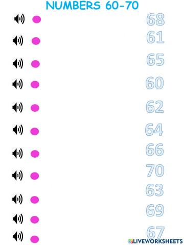 Numbers 60-70