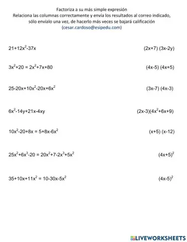 Factorización sem 25