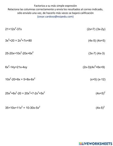 Factorización sem 25