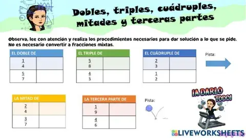 Doble, triple, cuadruple, mitad y tercer parte