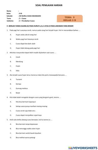 Ulangan harian tema 5