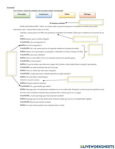 Partes de las obras de teatro