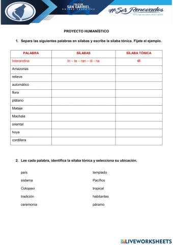 Posición de la sílaba 2