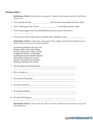 Level 5 - Test Module 1 - Listening