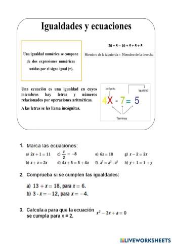 Qué es una ecuación y tipos de ecuaciones