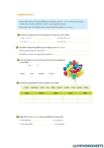 Ortografía(palabras con H)