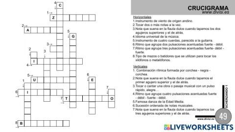Crucigrama musical