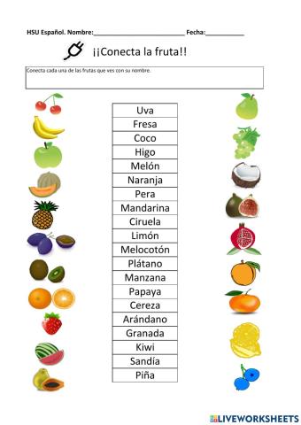 Conecta las frutas
