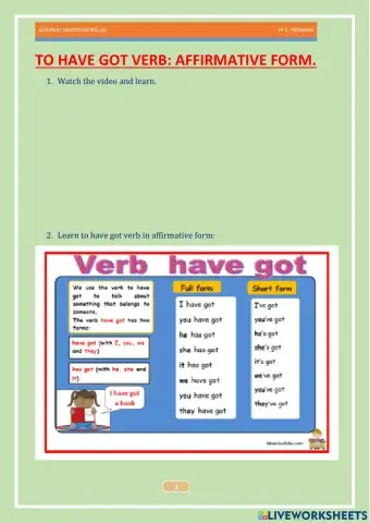 To have got affirmative form.