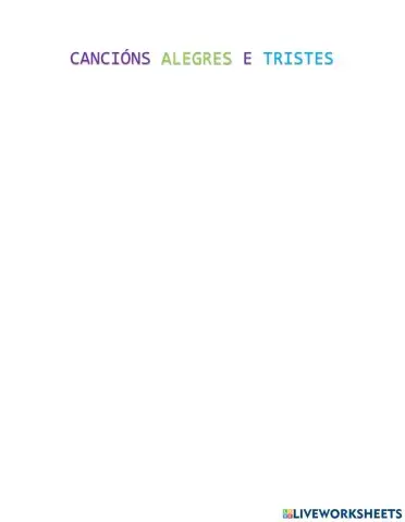Cancións alegres e tristes.
