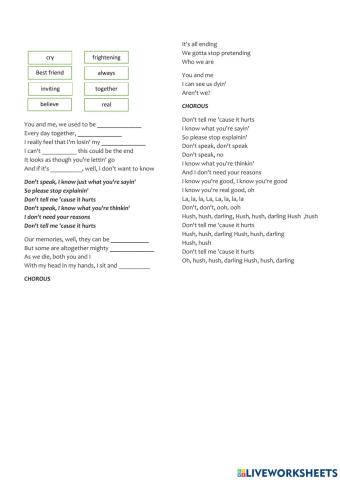 Don't speak - no doubt