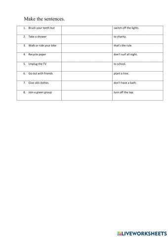 Saving the environment