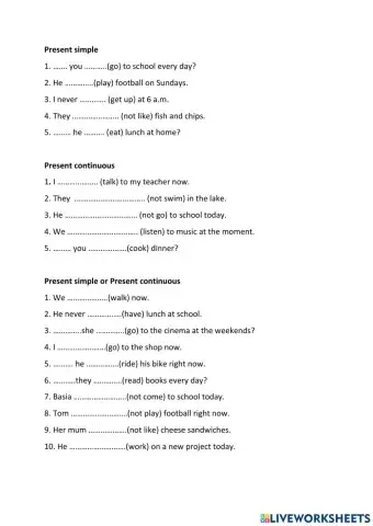 Present simple vs. Present continuous