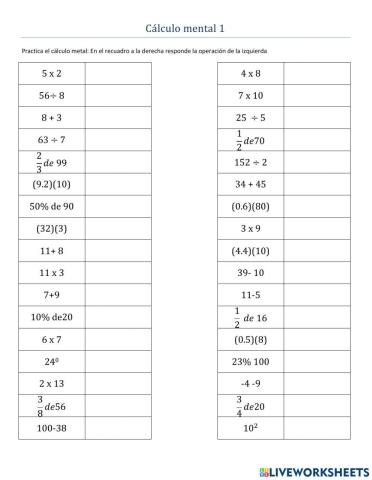 Calculo mental