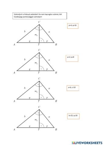 Derékszögű háromszögek